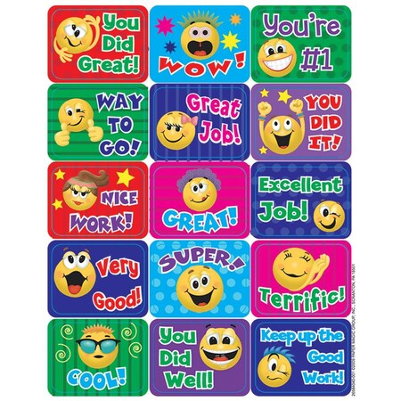 Tosafos Emoticons Success Stickers, 12PK TO1730722